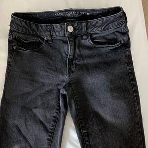 American Eagle super stretch black denim jeans.